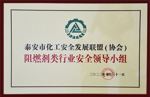 泰安市化工行业阻燃剂类行业领导小组